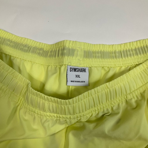Gymshark Men's Size XXL 2XL Neon Yellow 6" Polyester Activewear Shorts - Picture 3 of 8
